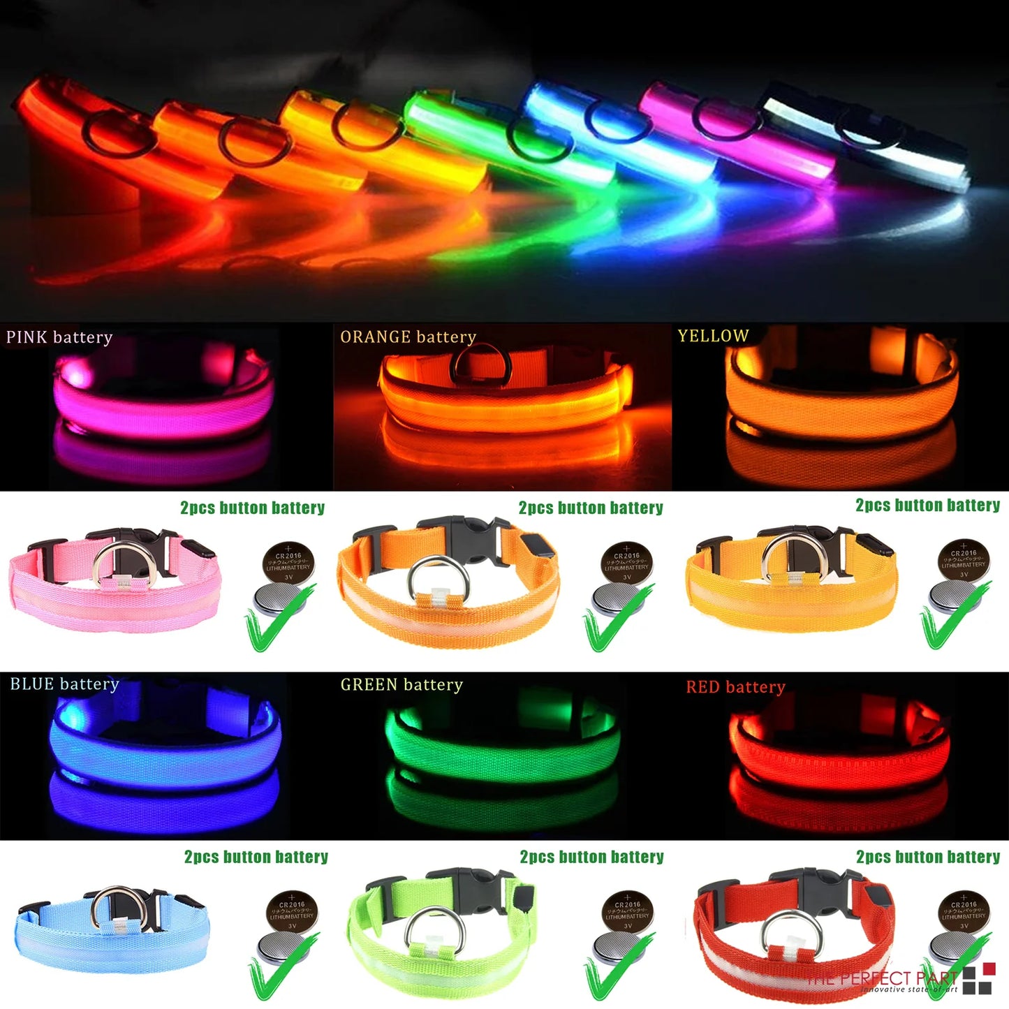 Blinking Waterproof LED Adjustable Dog Collar